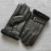 冬季真羊皮毛一体分指手套单色冬季现货全指保暖黑色男士真皮手套